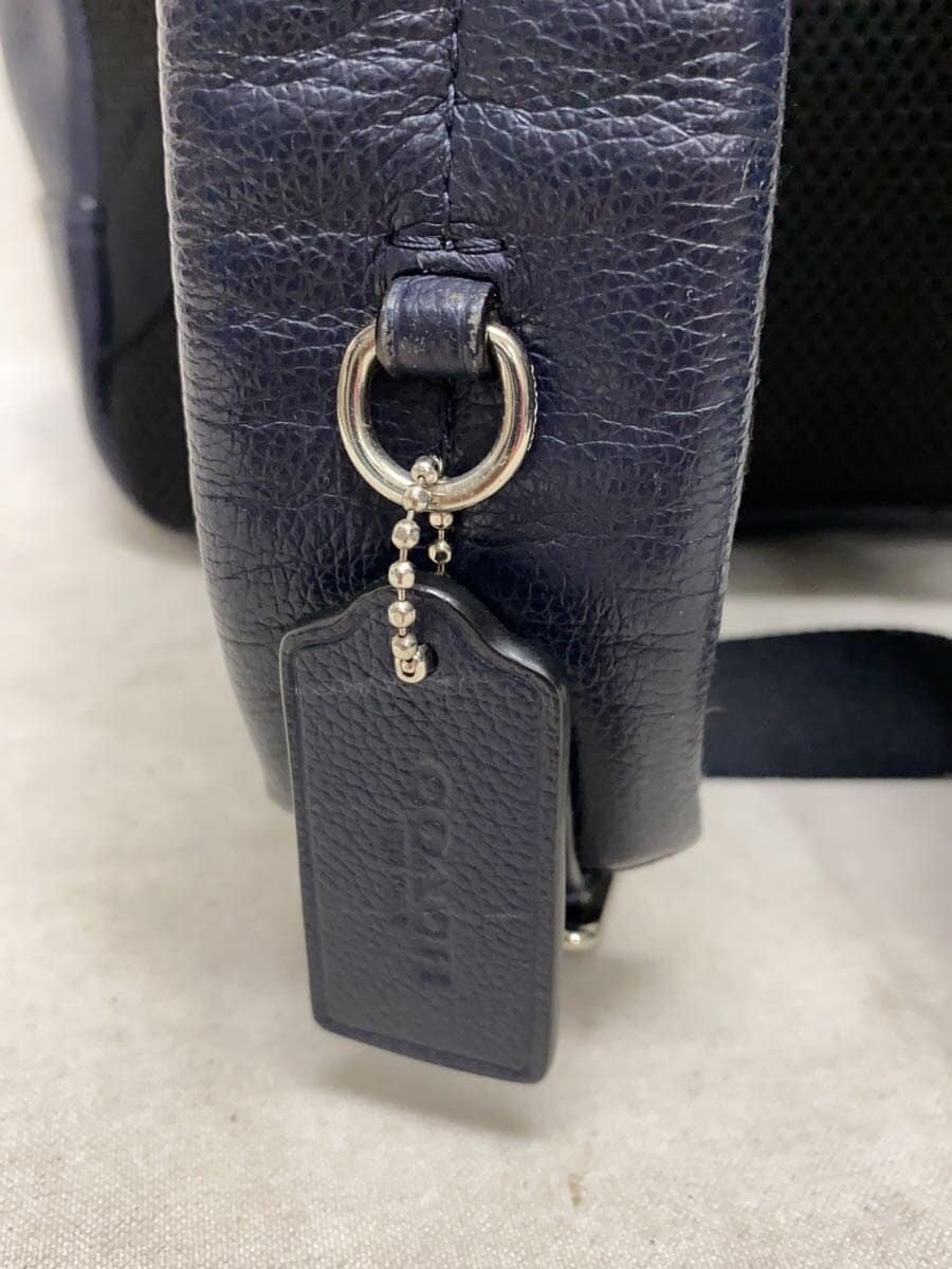 COACH Backpack Leather NVY Plain 5