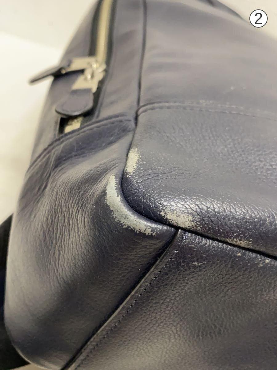 COACH Backpack Leather NVY Plain 7