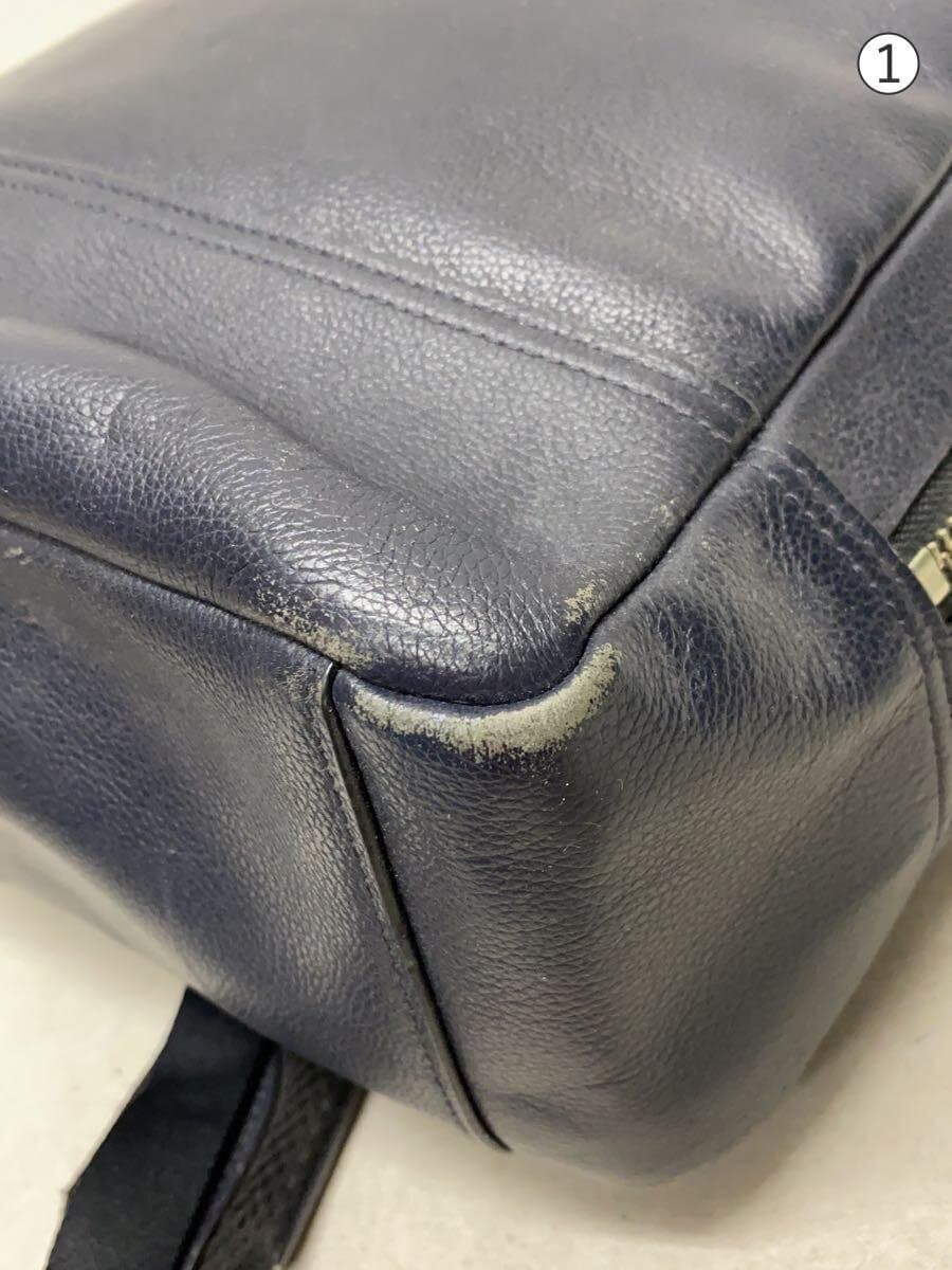 COACH Backpack Leather NVY Plain 8