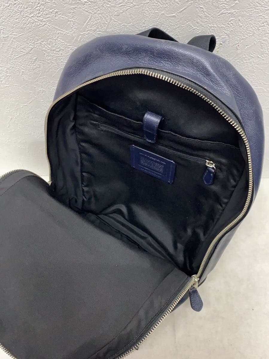 COACH Backpack Leather NVY Plain 9