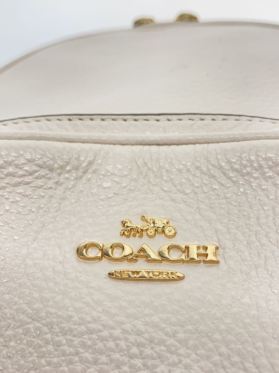 COACH Backpack Leather WHT Solid 5666 Coat Backpack 5