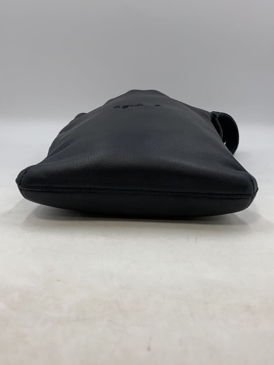 agnes b. Shoulder Bag Cowhide BLK PAH02Z-03 4