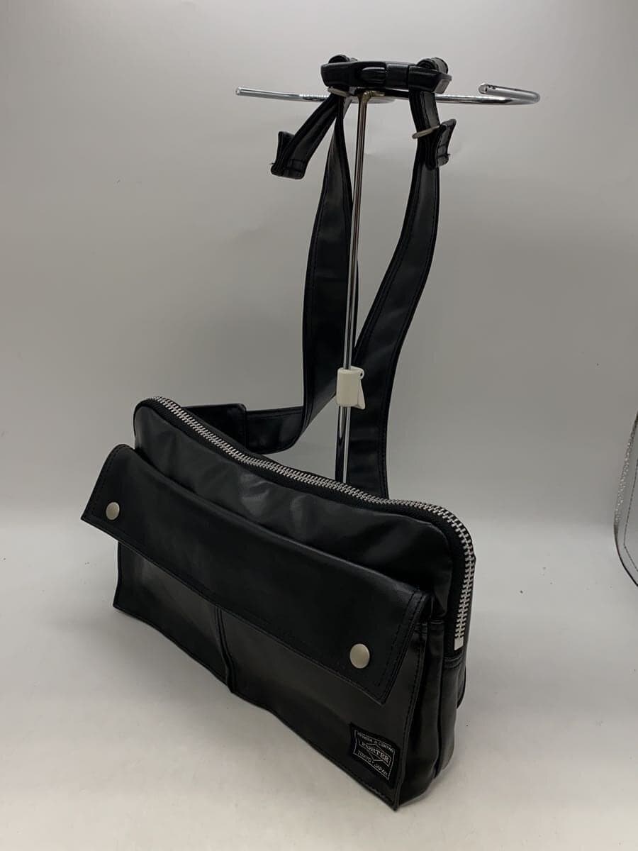 PORTER Shoulder Bag Leather BLK Solid 707-19116 2