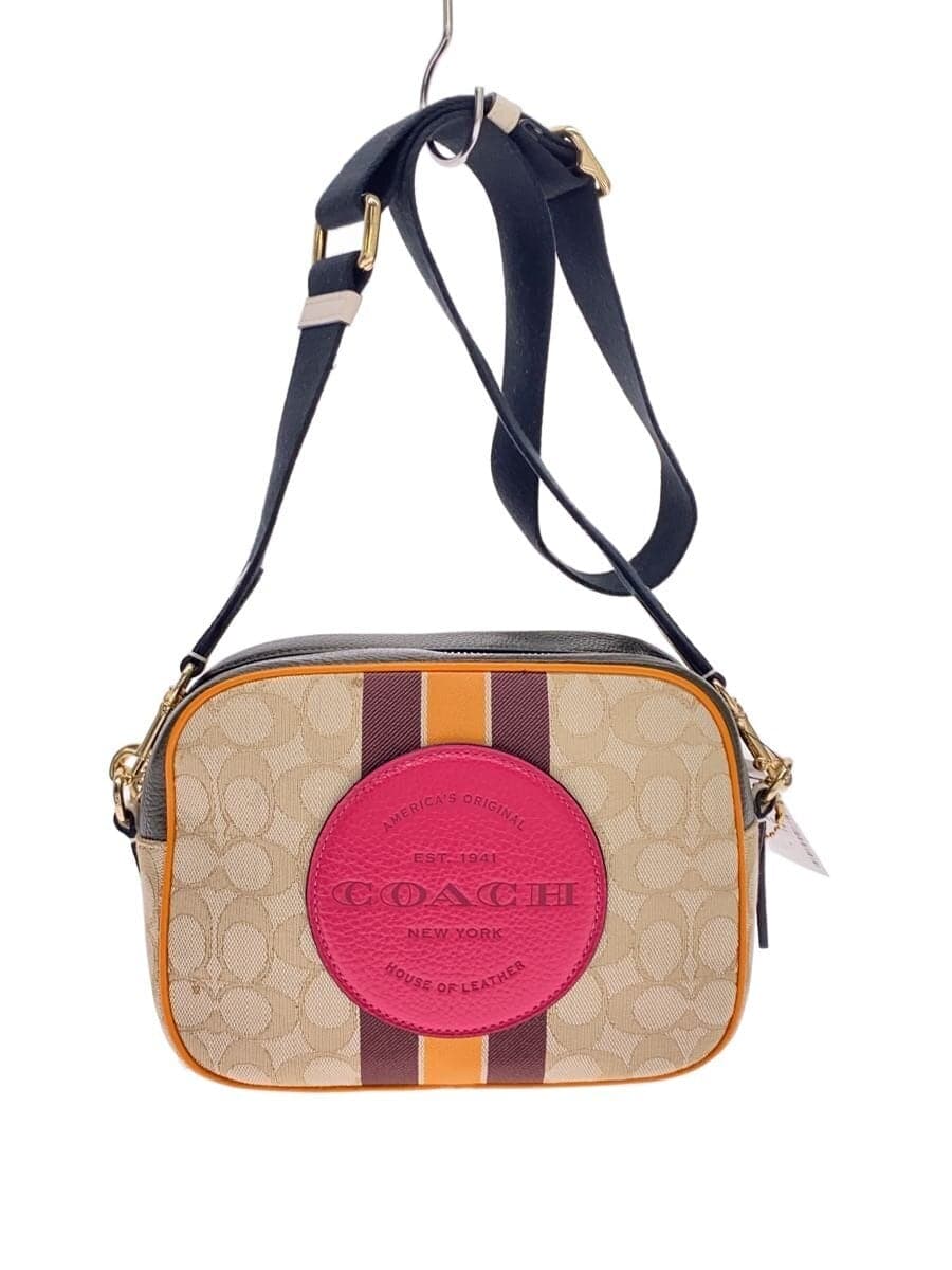 COACH Shoulder Bag Canvas BEG 1912