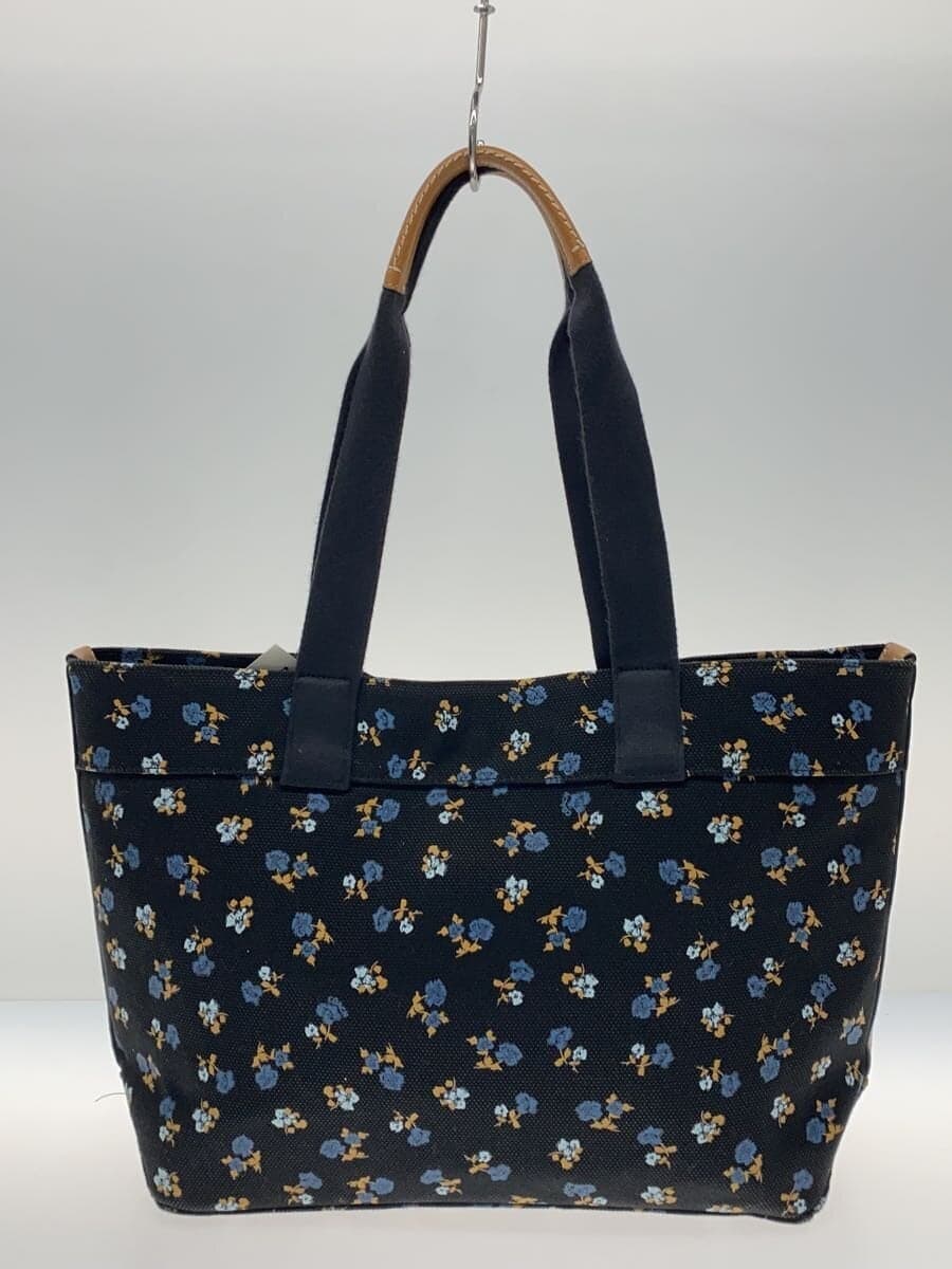 COACH Tote Bag Canvas BLK Floral Pattern F25903 3