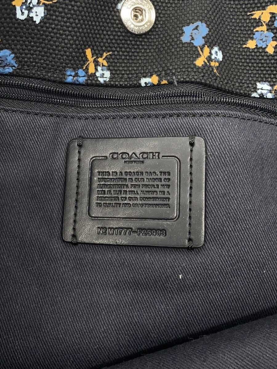COACH Tote Bag Canvas BLK Floral Pattern F25903 5