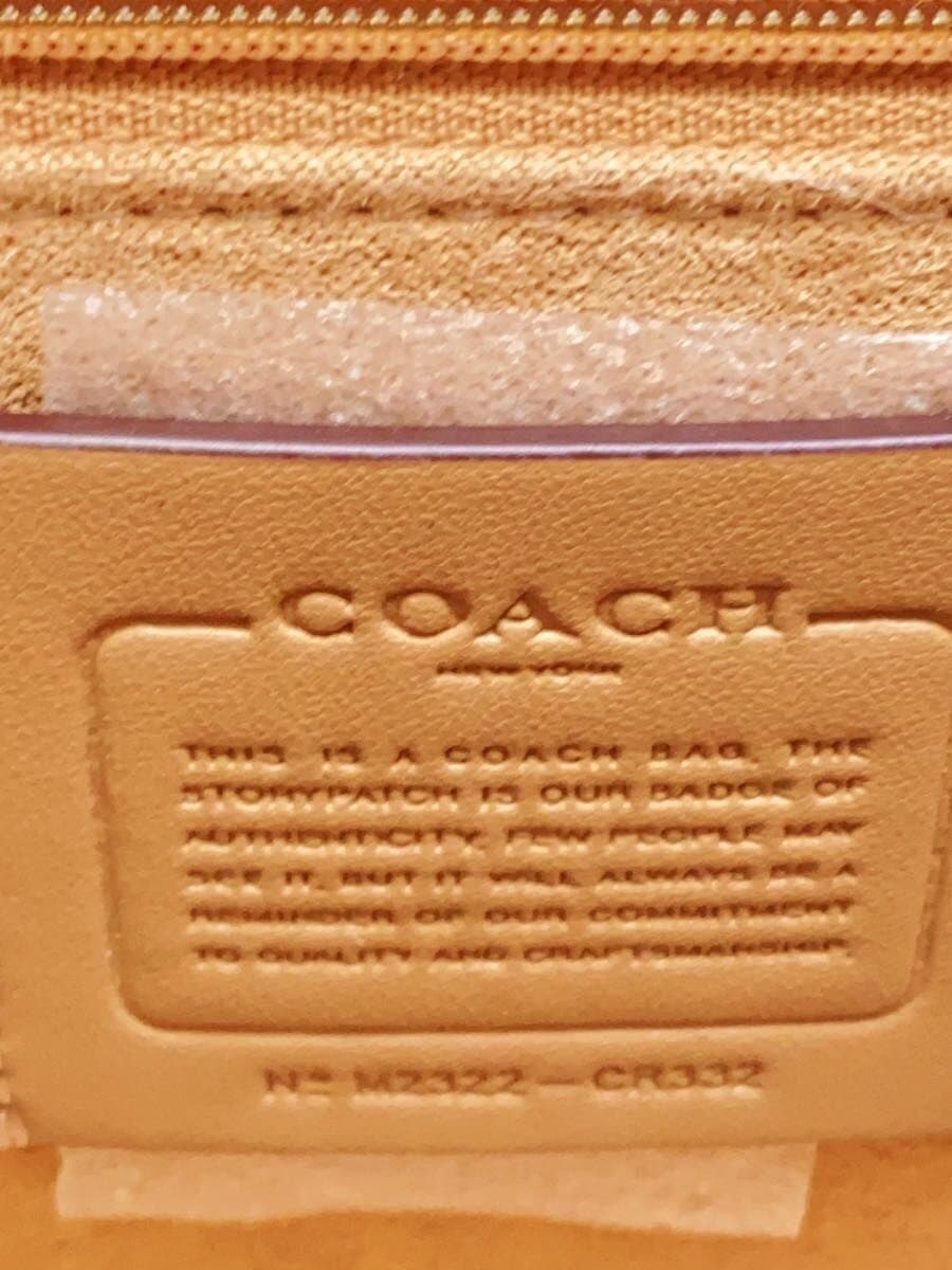 COACH Shoulder Bag Leather BEG All Over Pattern CR332 5