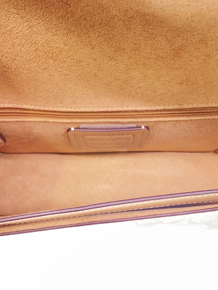 COACH Shoulder Bag Leather BEG All Over Pattern CR332 6