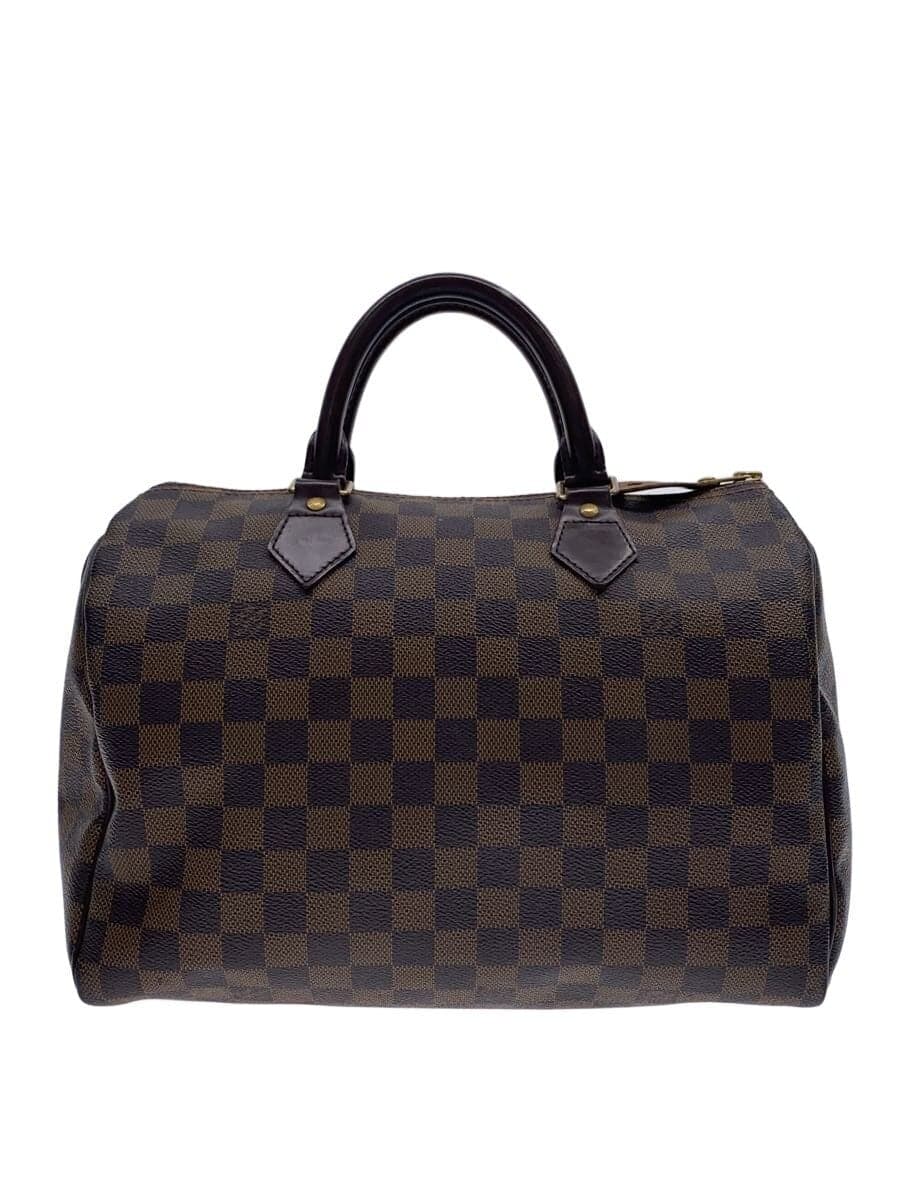 LOUIS VUITTON 1) Speedy 30 Damier Ébène PVC BRW Check N41531