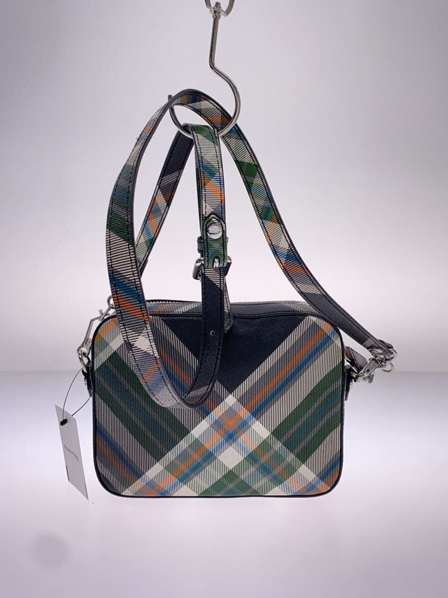 Vivienne Westwood Shoulder Bag Leather Multicolor Check Inside Partial With Stain 3