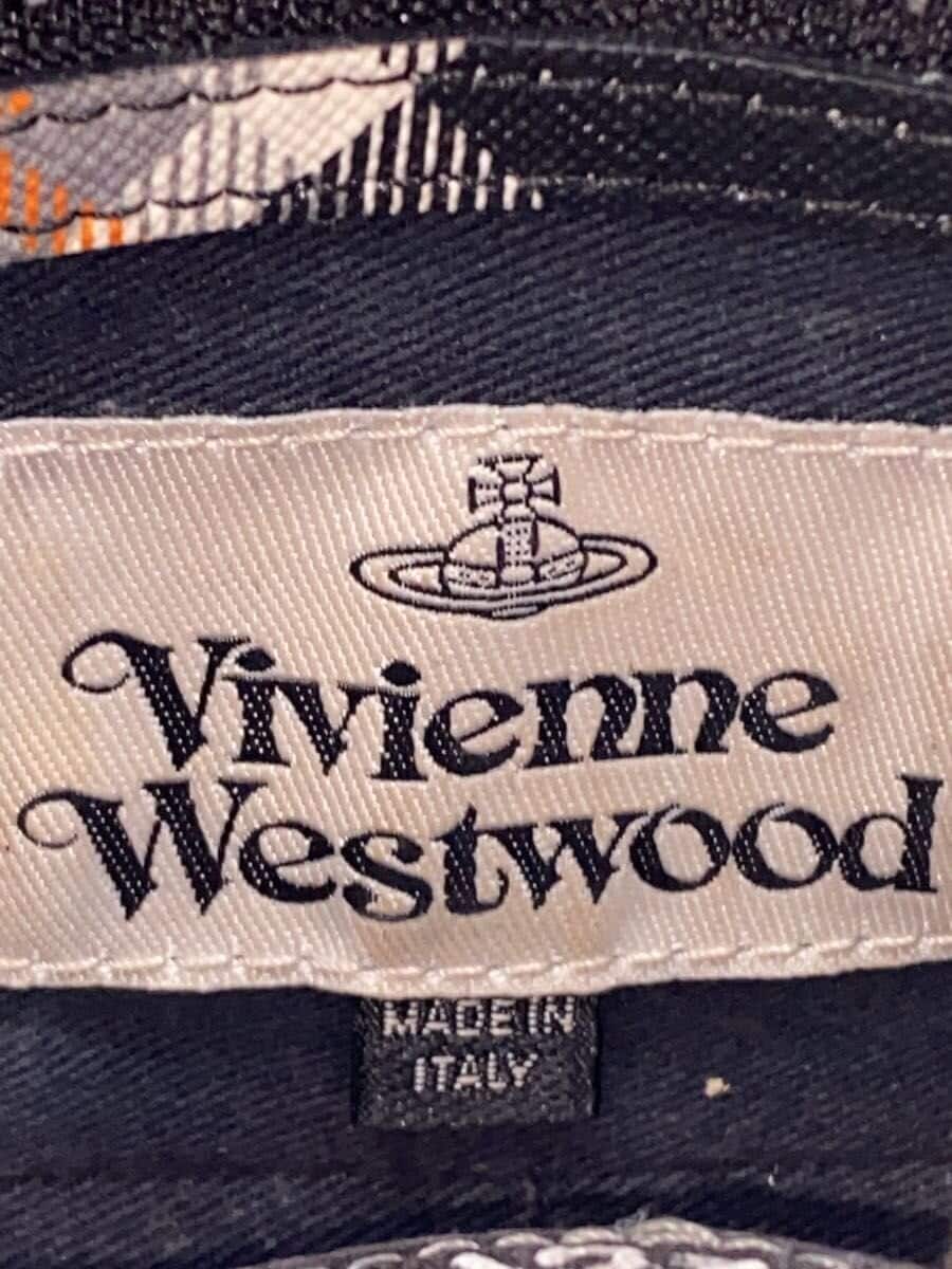 Vivienne Westwood Shoulder Bag Leather Multicolor Check Inside Partial With Stain 5