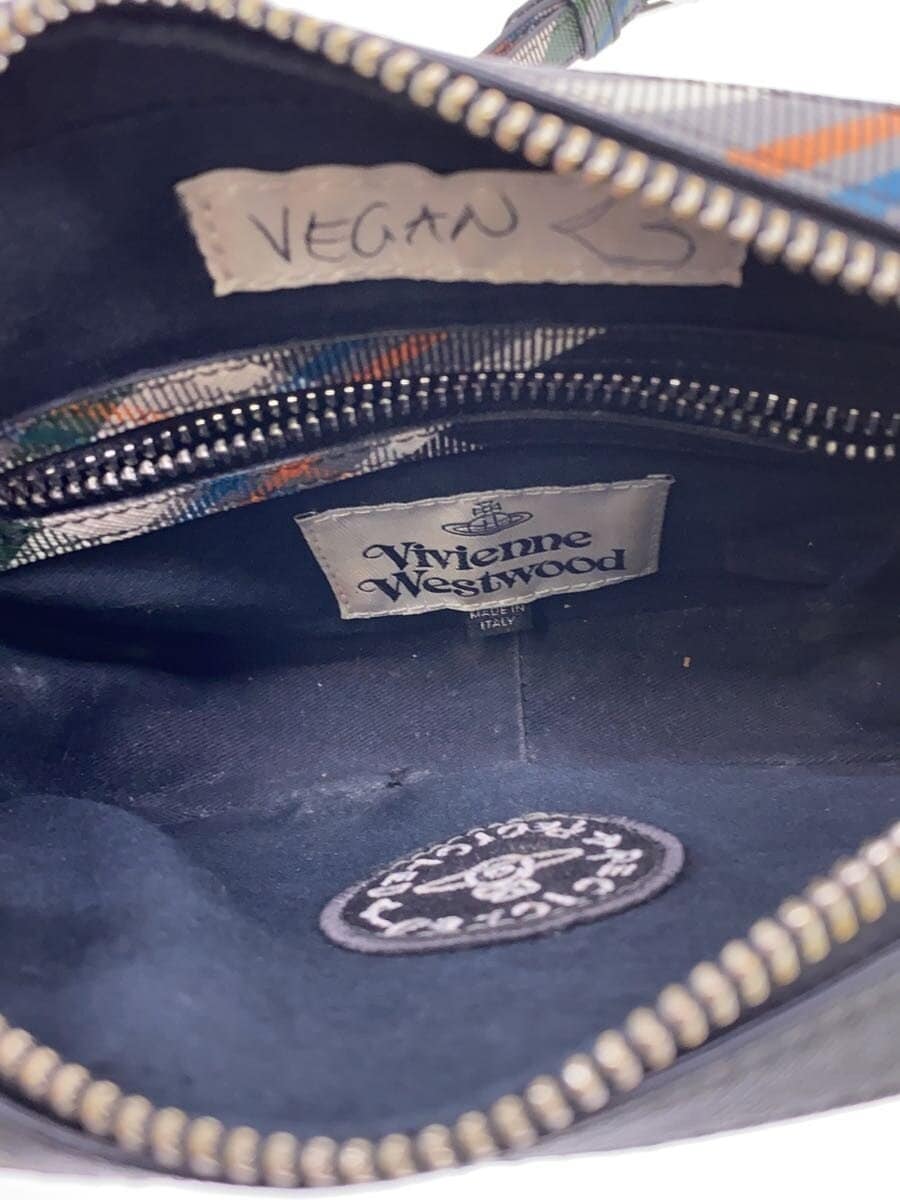 Vivienne Westwood Shoulder Bag Leather Multicolor Check Inside Partial With Stain 6