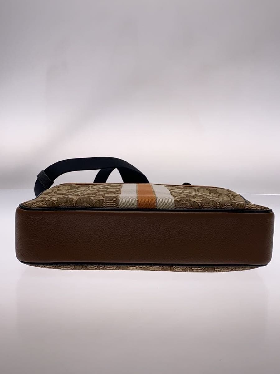 COACH Signature Leather Compi Shoulder Bag Canvas BEG All Over Pattern C5291 4