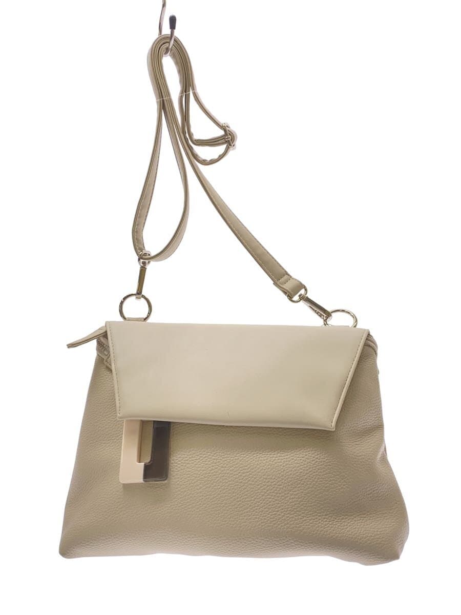 ear PAPILLONNER Resin Charm Flap Shoulder Bag Leather CRM Solid