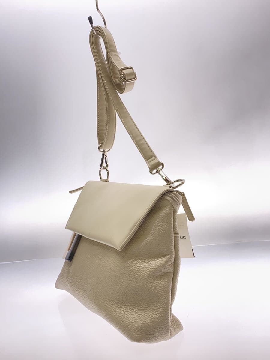 ear PAPILLONNER Resin Charm Flap Shoulder Bag Leather CRM Solid 2