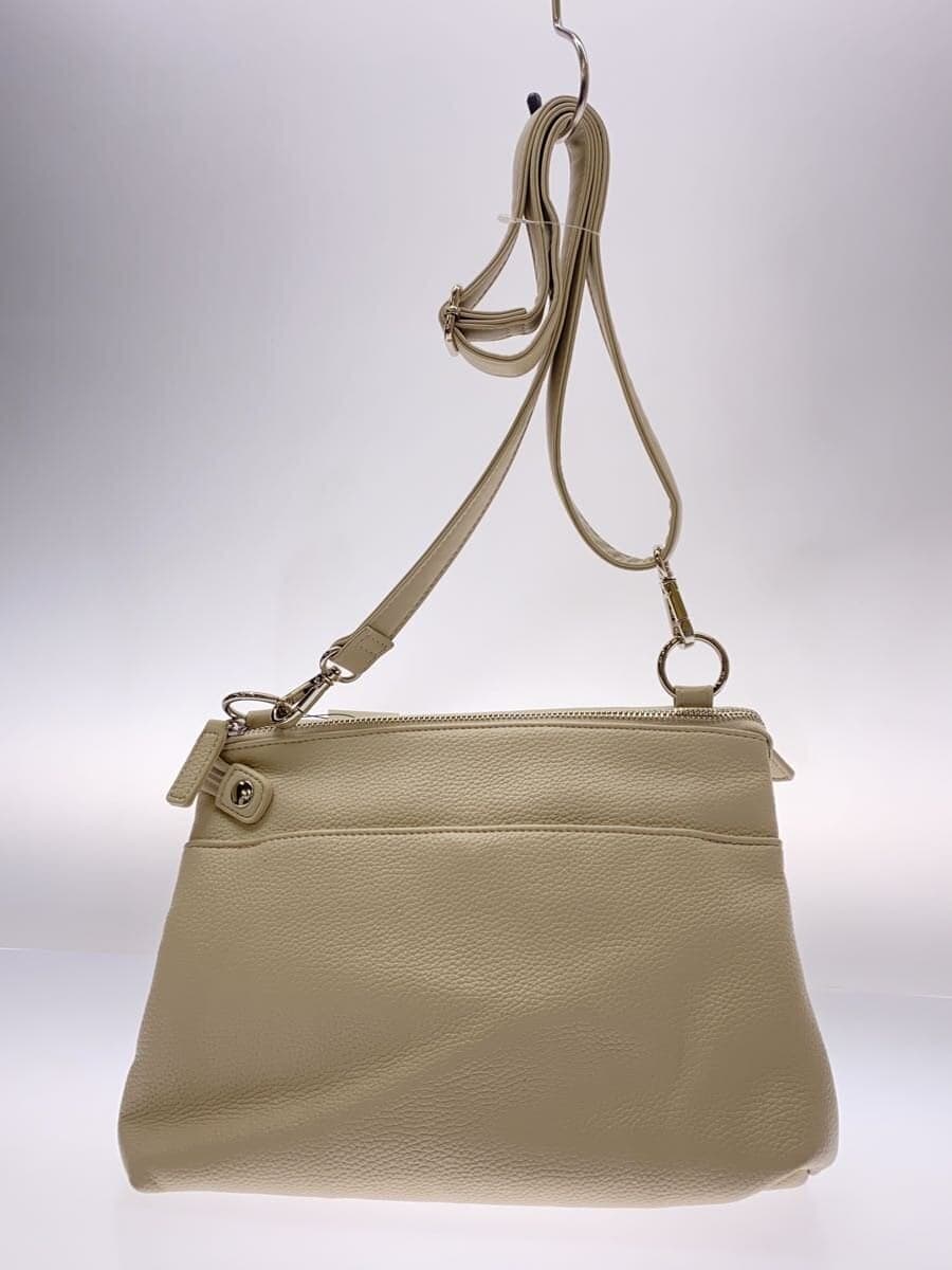 ear PAPILLONNER Resin Charm Flap Shoulder Bag Leather CRM Solid 3