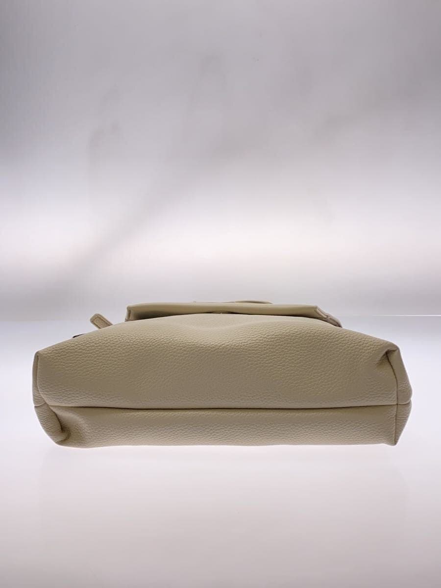 ear PAPILLONNER Resin Charm Flap Shoulder Bag Leather CRM Solid 4