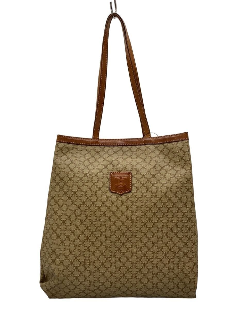 CELINE tote bag Macadam pattern BRW all-over pattern corner wear present
