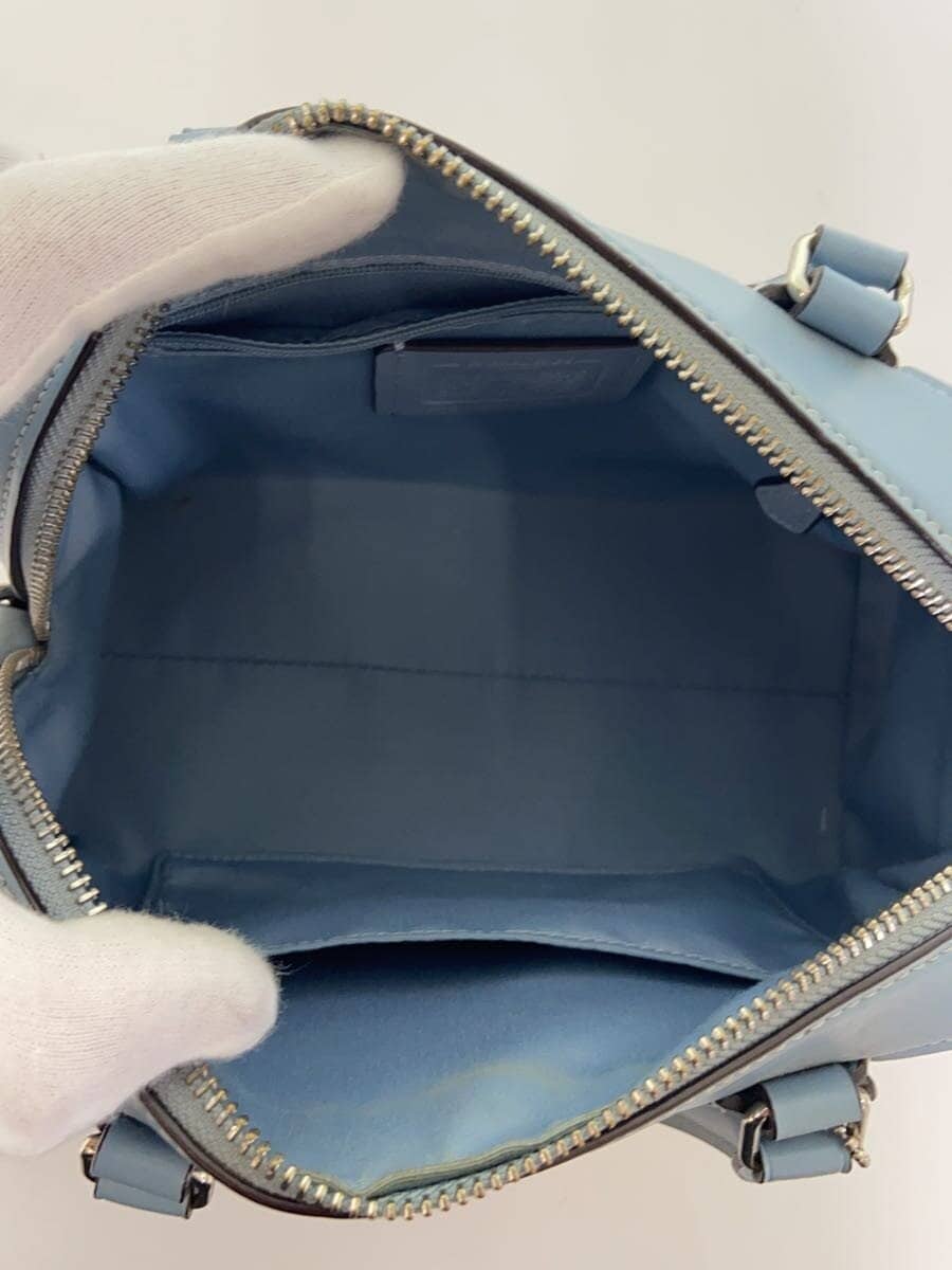 COACH Shoulder Bag Leather Blue All-over Pattern F32203 6
