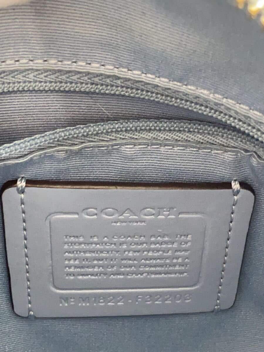 COACH Shoulder Bag Leather Blue All-over Pattern F32203 7