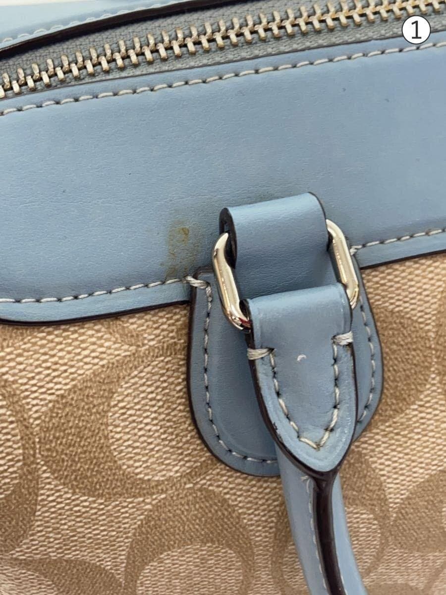 COACH Shoulder Bag Leather Blue All-over Pattern F32203 8