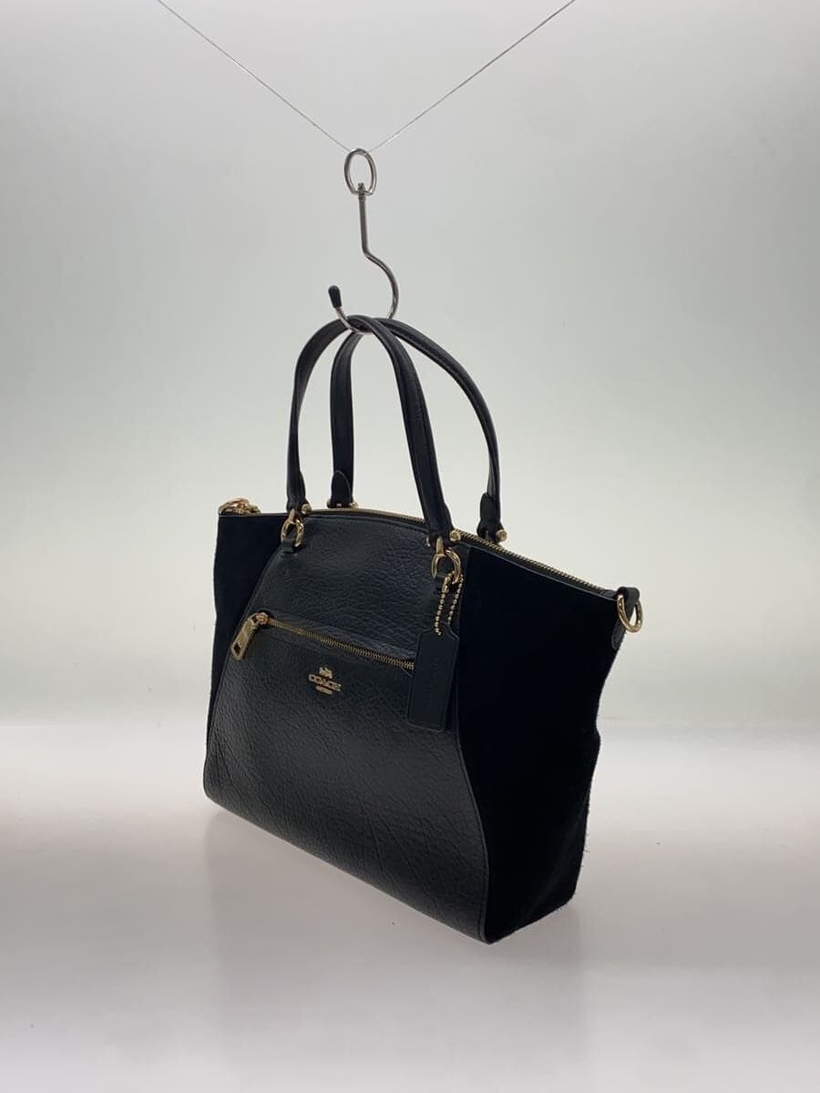 COACH Prairie Satchel 2-Way Handbag Leather BLK F79999 2