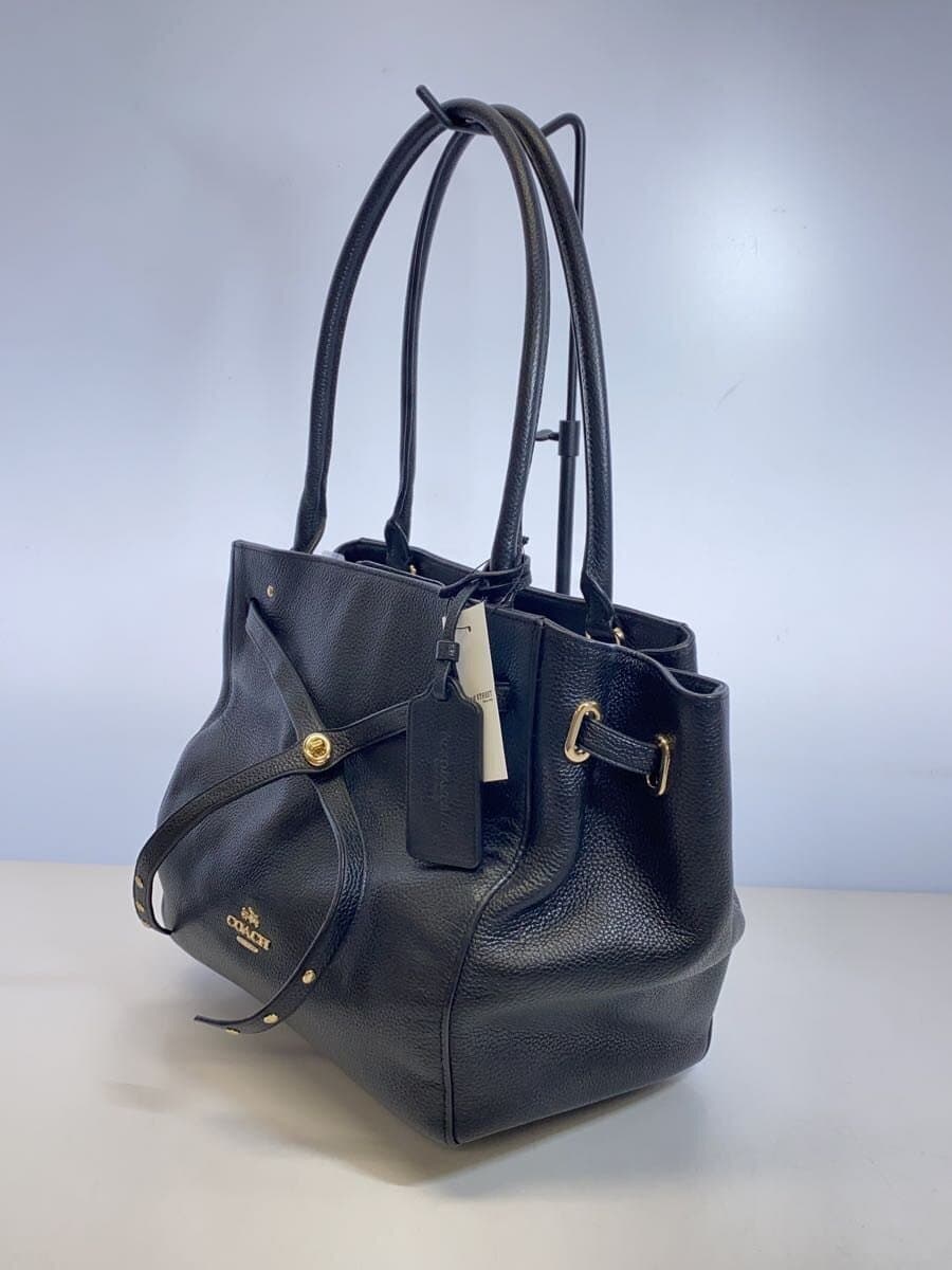 COACH Shoulder Bag_All Leather Leather BLK 2