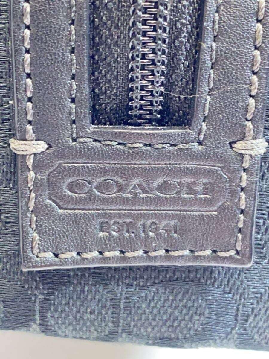 COACH Second Bag Canvas BLK All Over Pattern 5