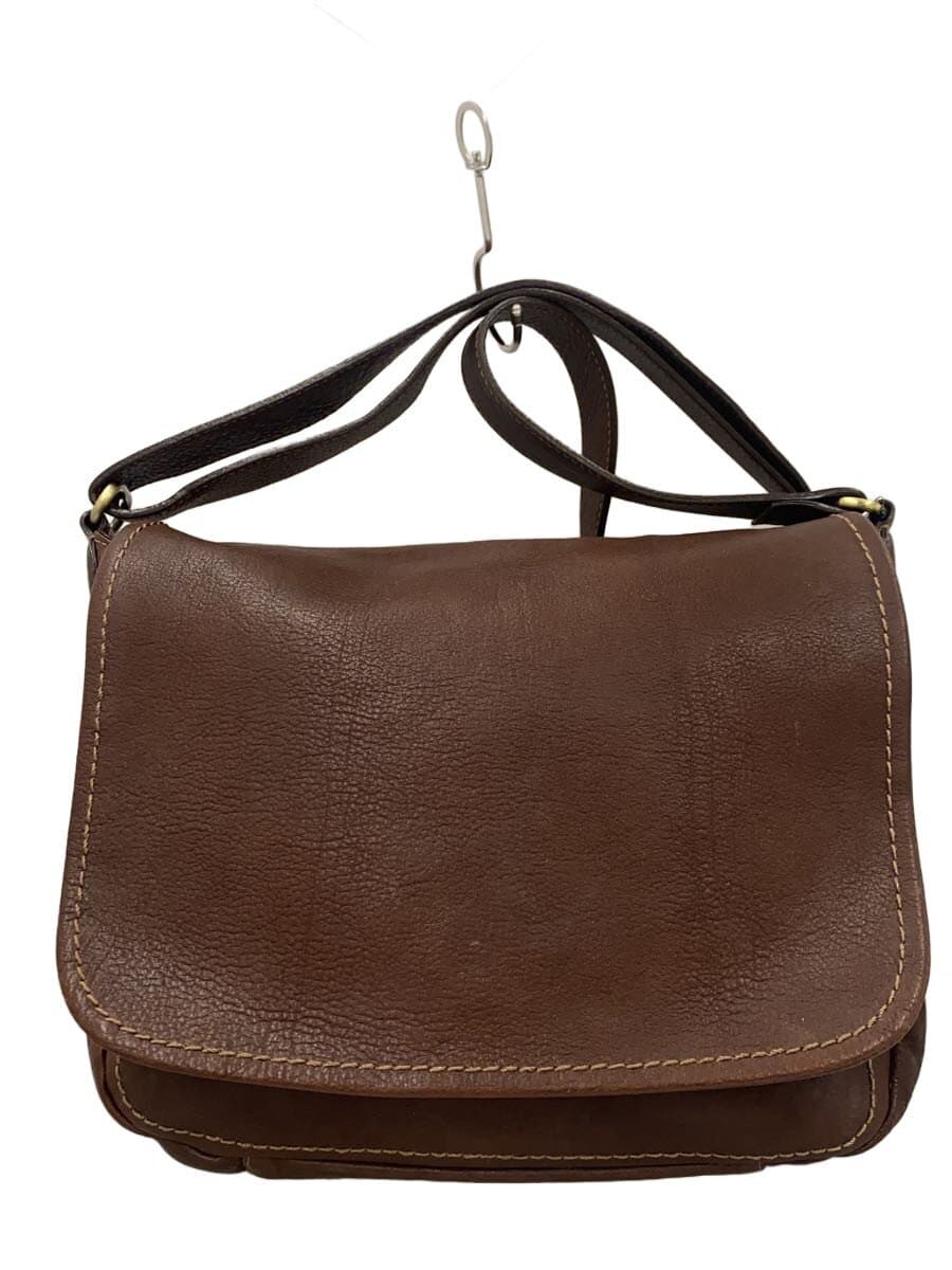 Tsuchiya Kaban Shoulder Bag Leather BRW Plain