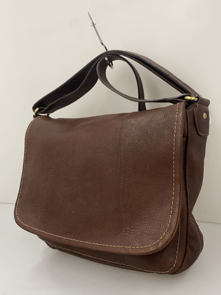 Tsuchiya Kaban Shoulder Bag Leather BRW Plain 2