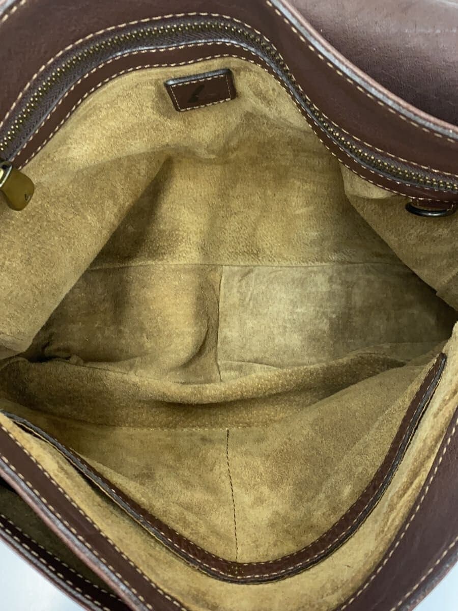 Tsuchiya Kaban Shoulder Bag Leather BRW Plain 6