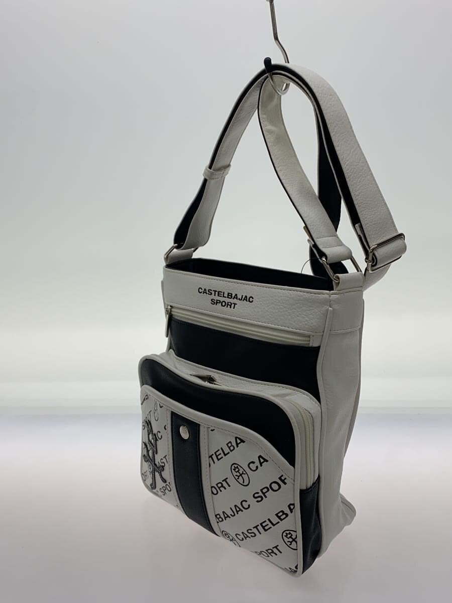 CASTELBAJAC Shoulder Bag Faux Leather WHT All Over Pattern 2