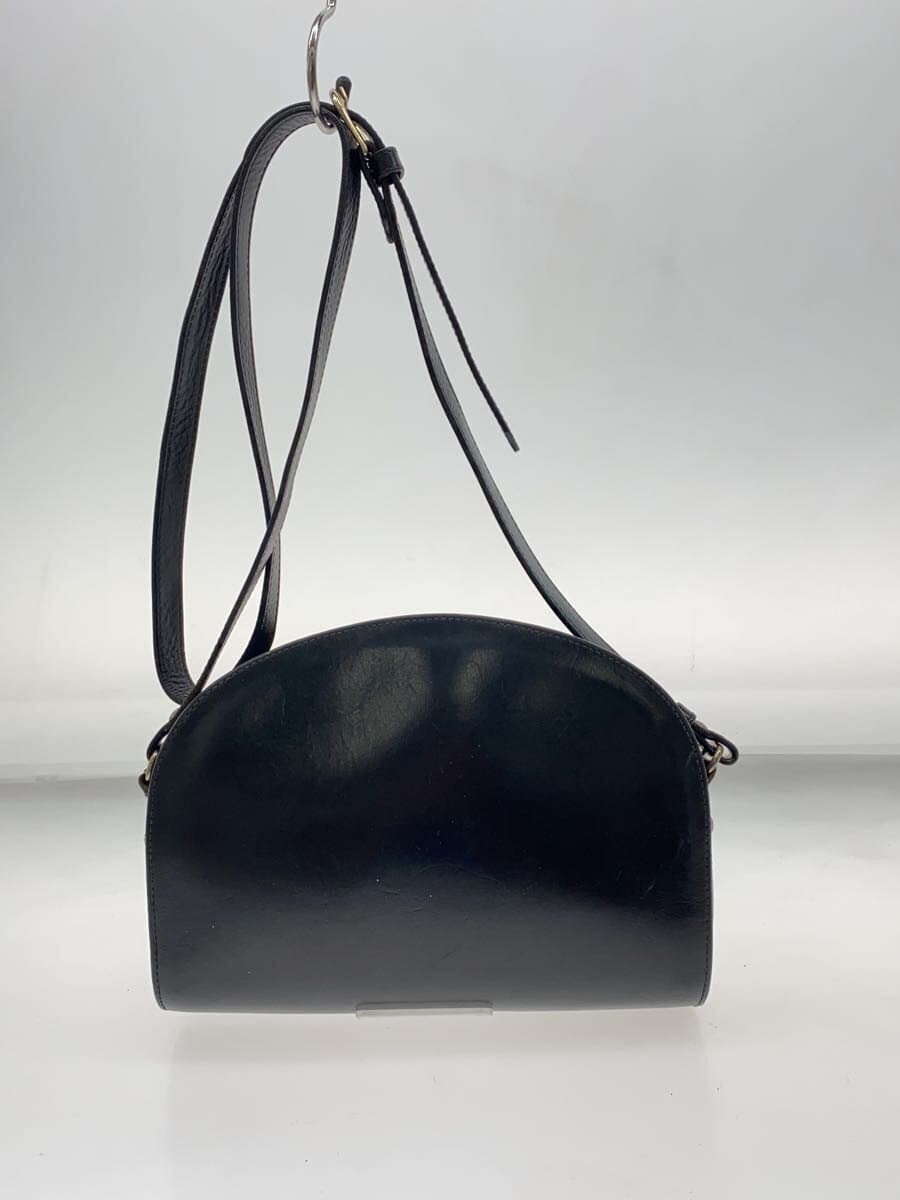 A.P.C. Shoulder Bag Half Moon Leather BLK Inside With Stain 3