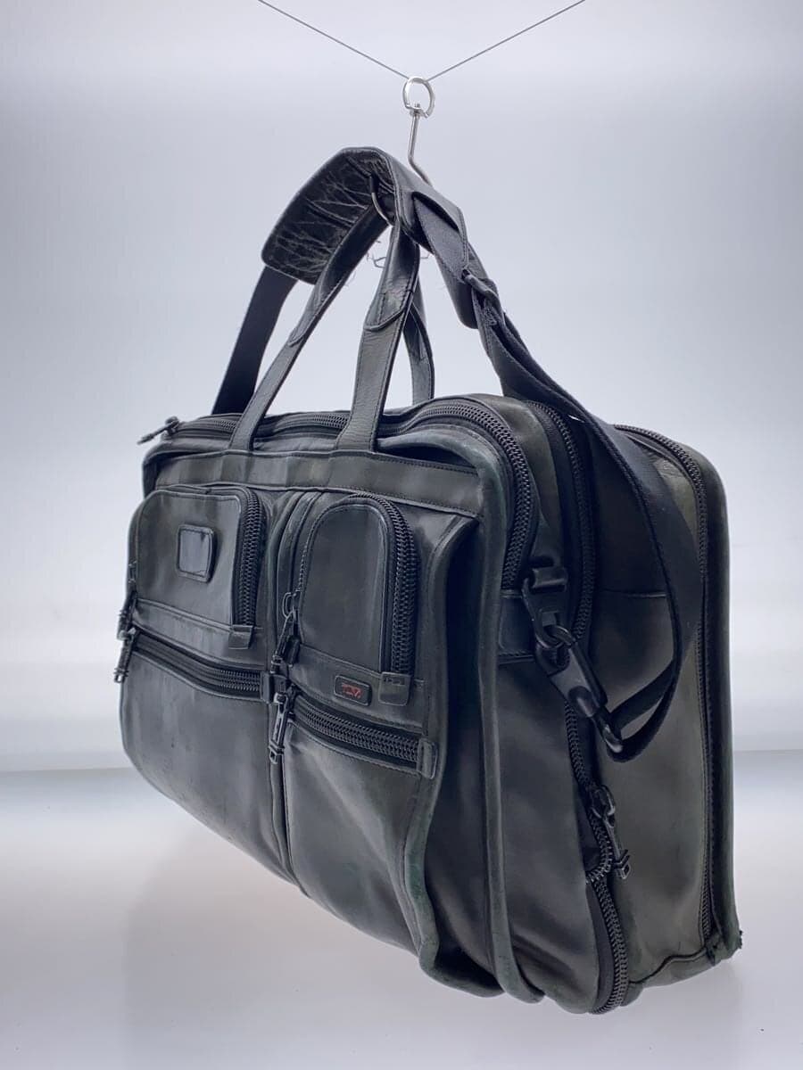 TUMI shoulder bag leather black plain 2