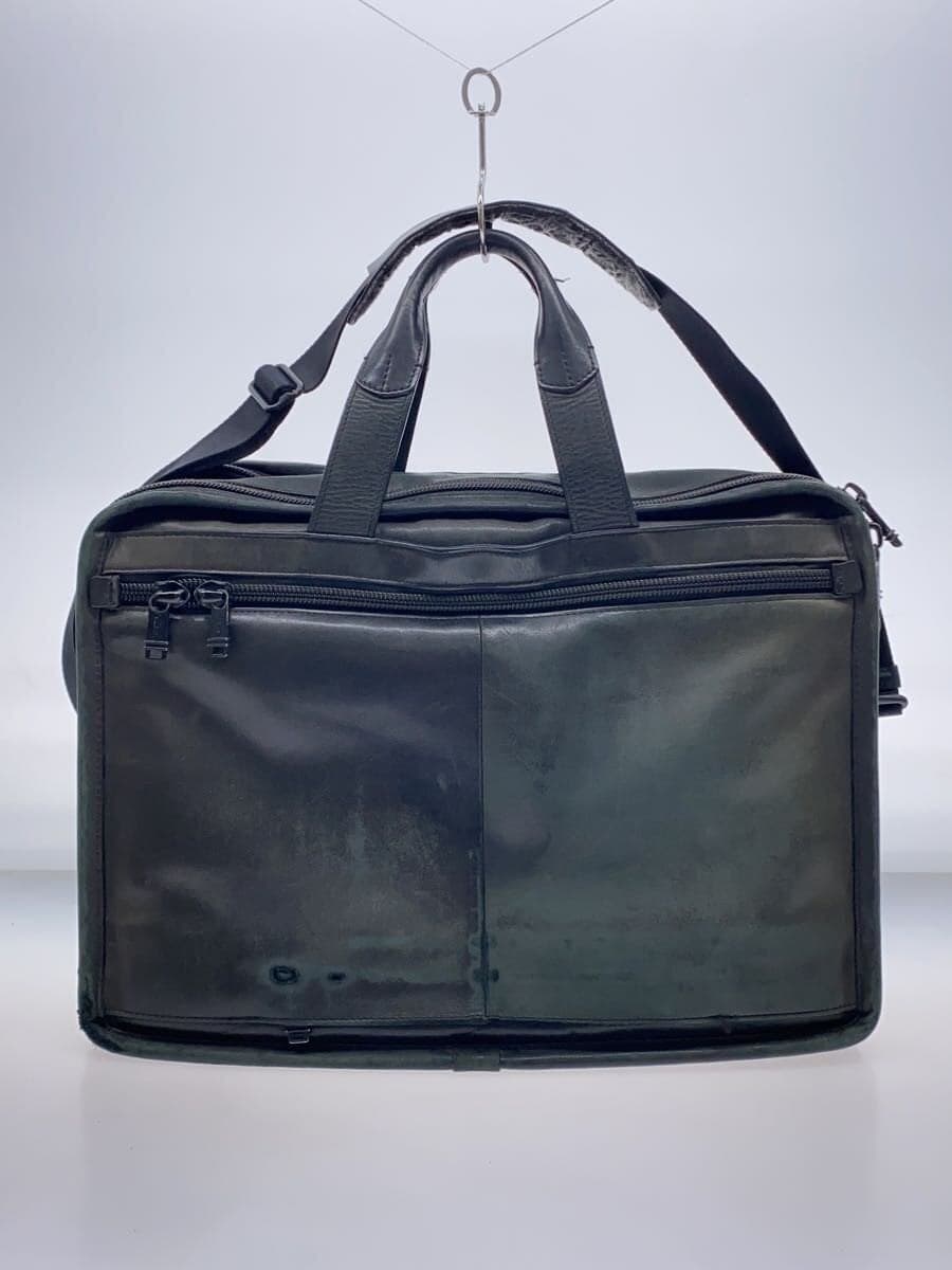 TUMI shoulder bag leather black plain 3