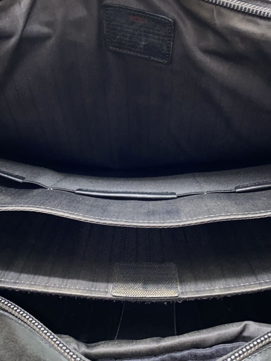 TUMI shoulder bag leather black plain 6