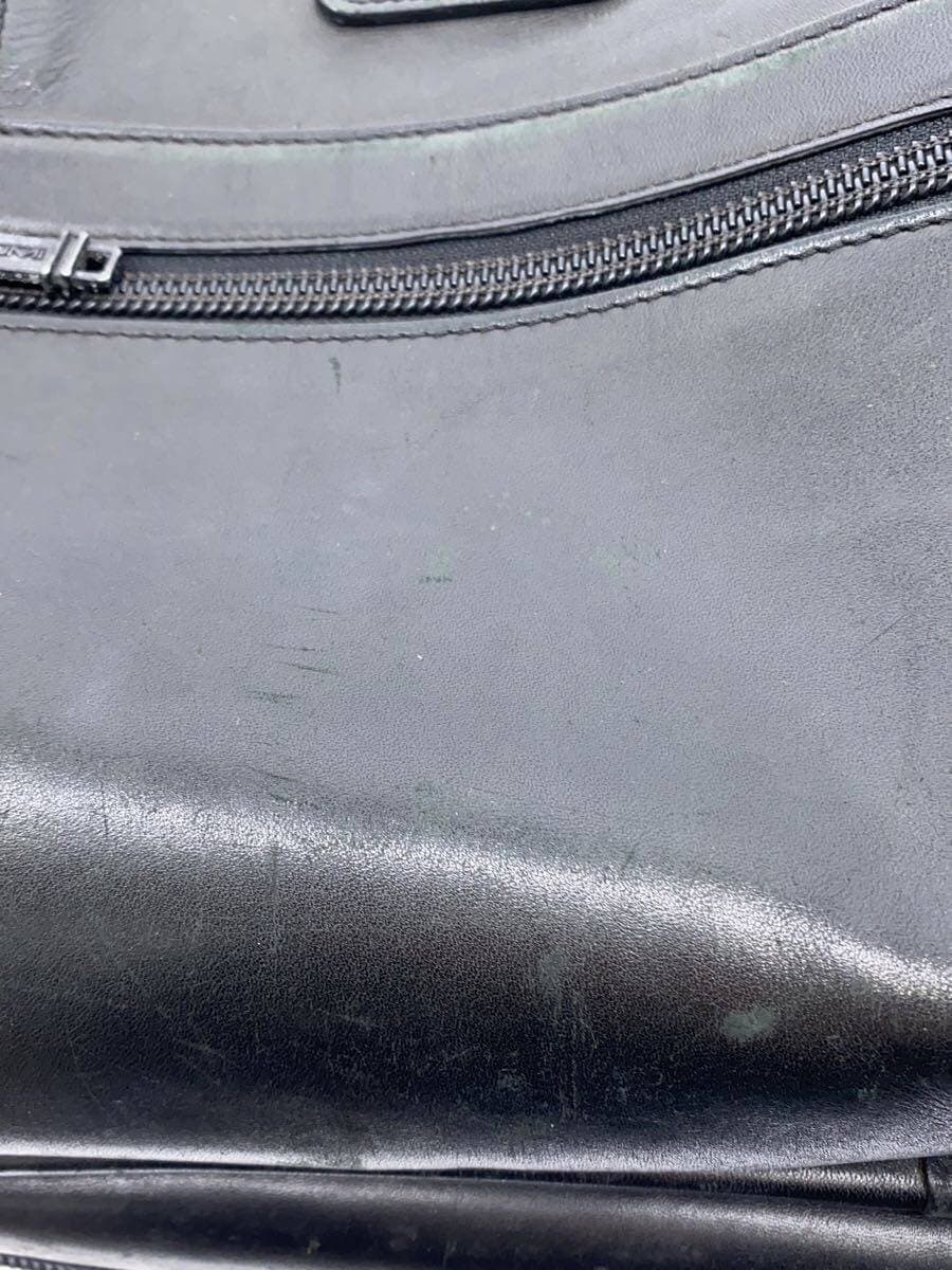 TUMI shoulder bag leather black plain 8