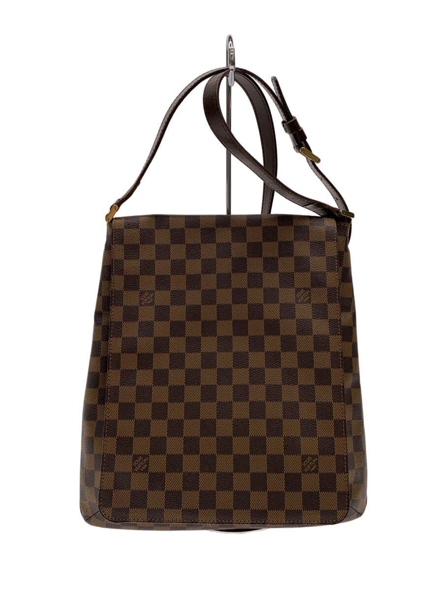 LOUIS VUITTON Musette_Damier Ébène PVC BRW Allover Pattern N51302