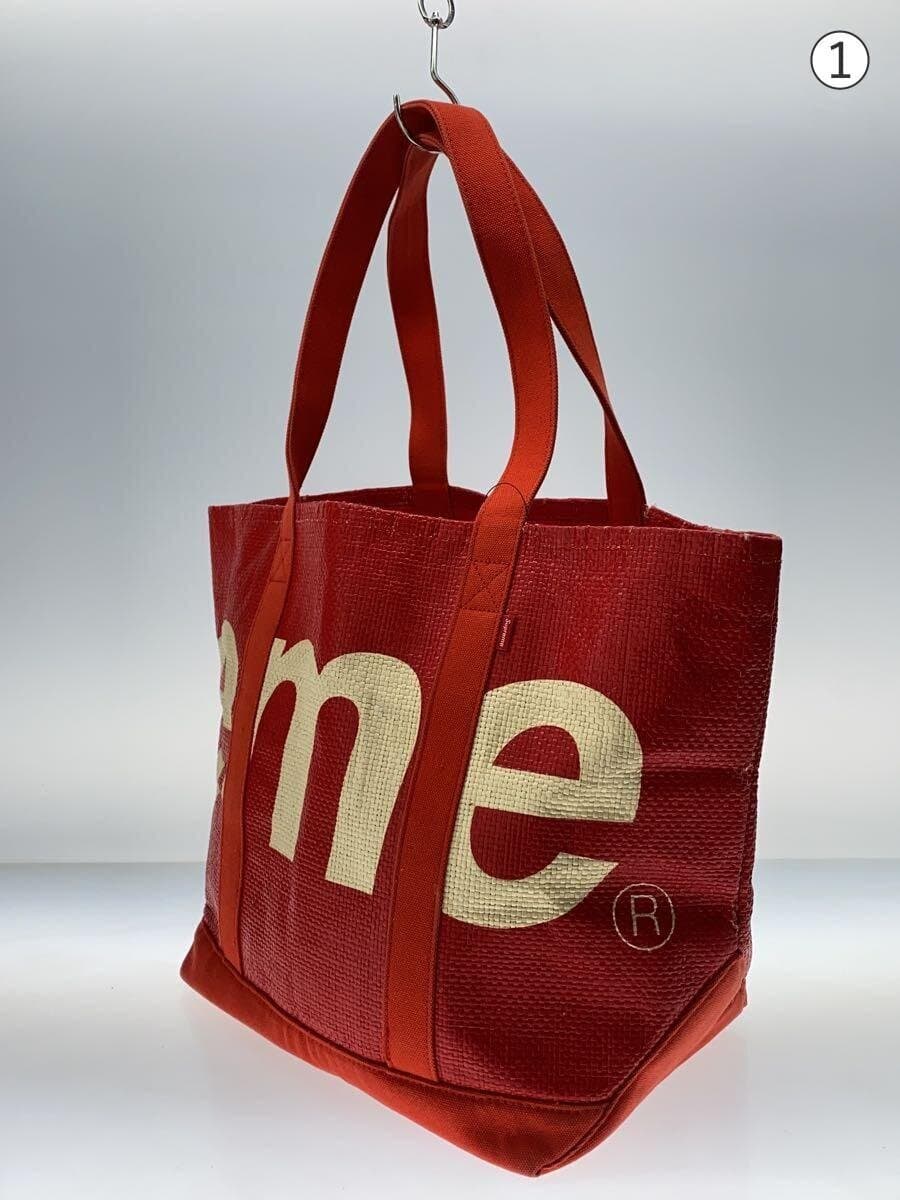 Supreme Bag RED Solid Raffia Tote 2