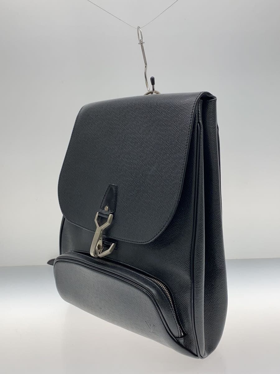 LOUIS VUITTON Backpack Leather BLK Solid 2