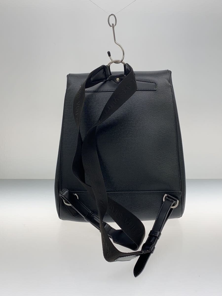 LOUIS VUITTON Backpack Leather BLK Solid 3