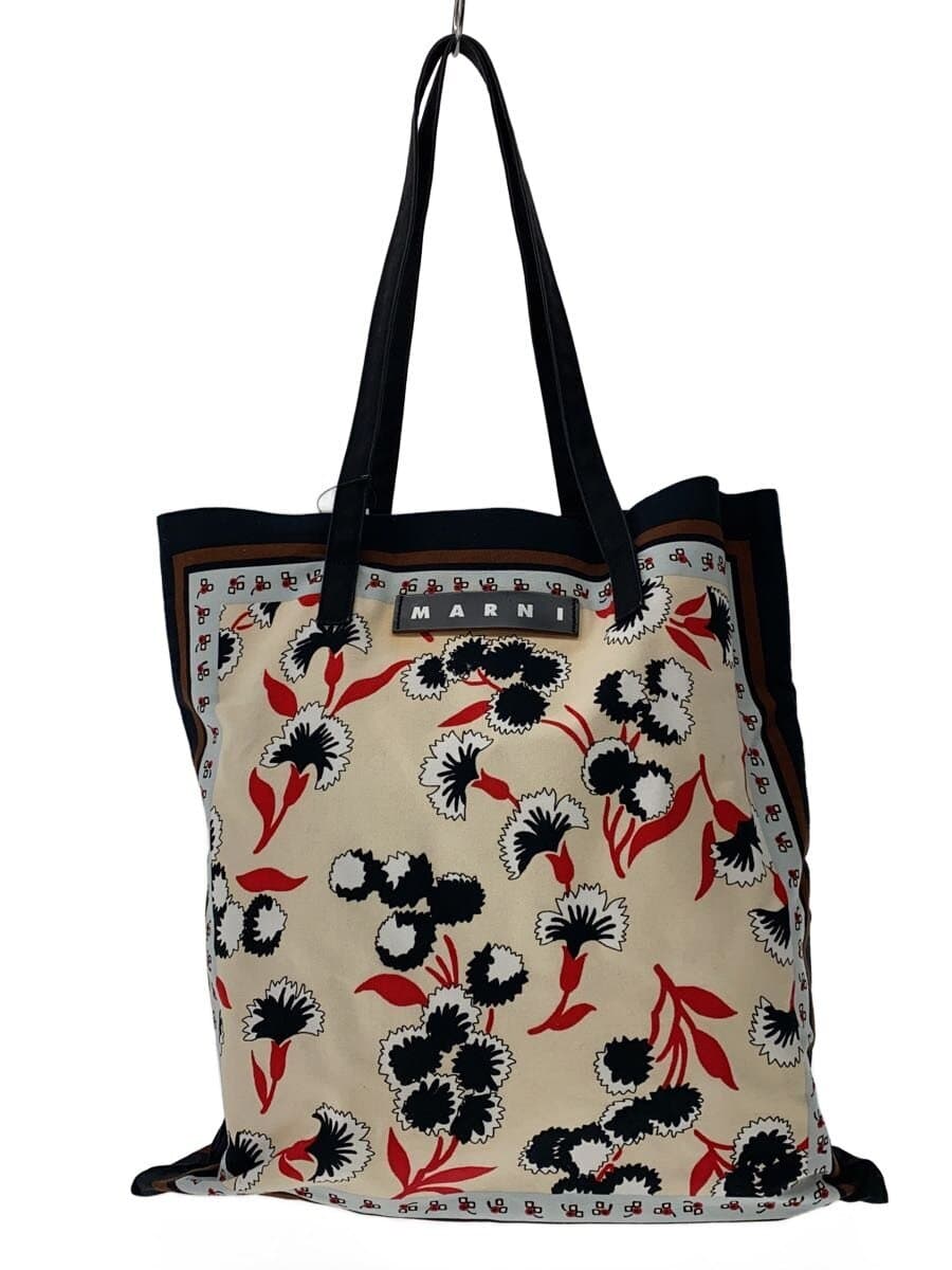 MARNI Tote Bag Cotton BEG All Over Pattern