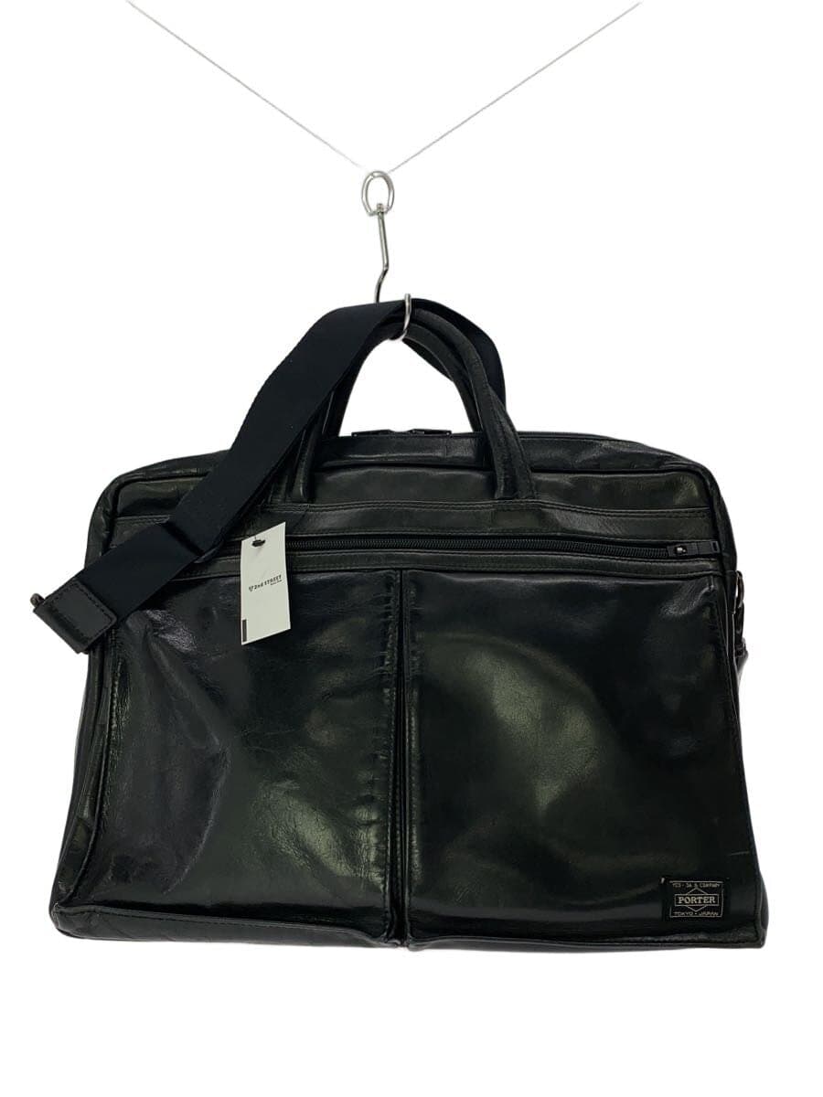 PORTER shoulder bag leather BLK