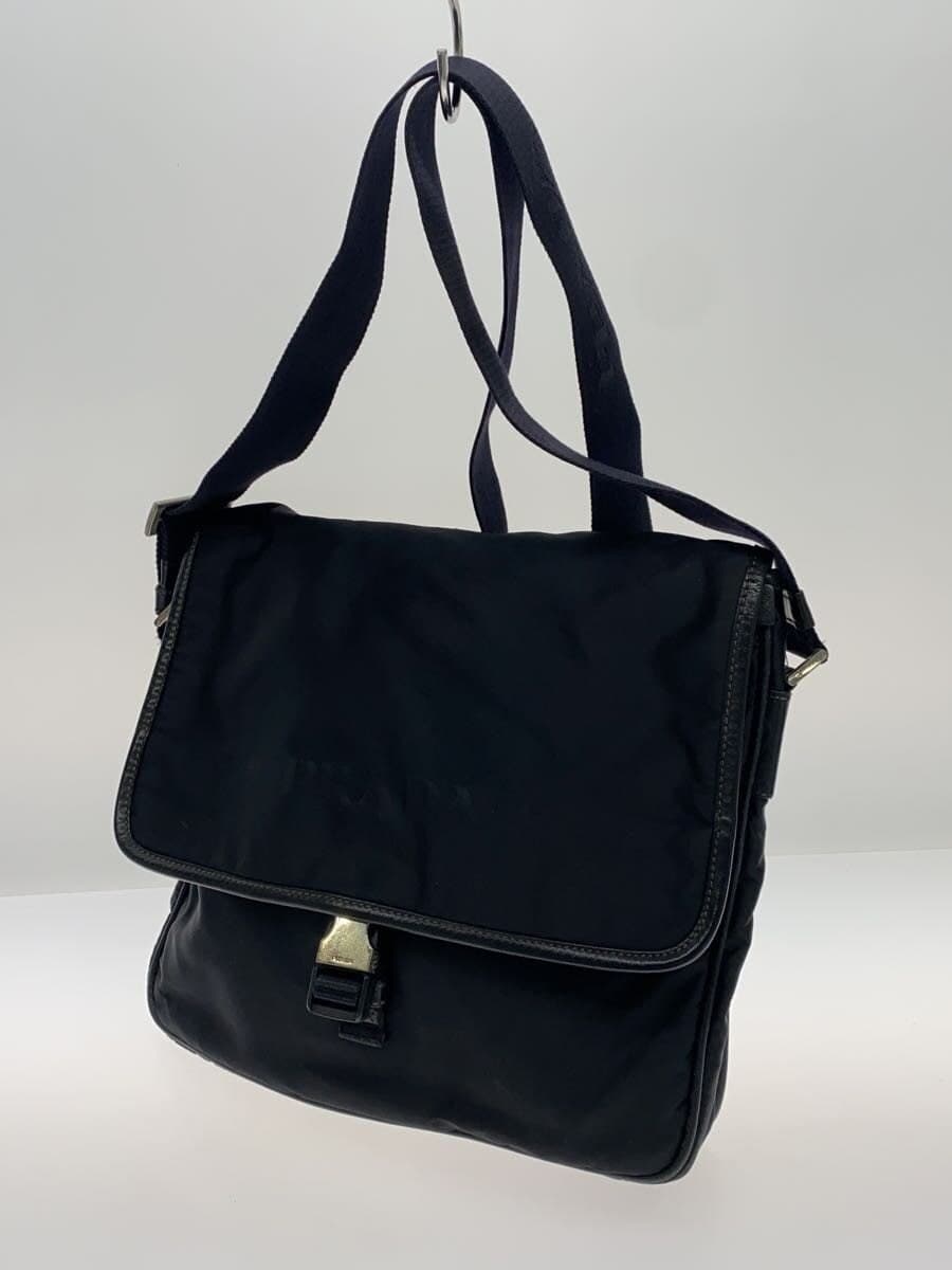 PRADA shoulder bag -- BLK plain 2