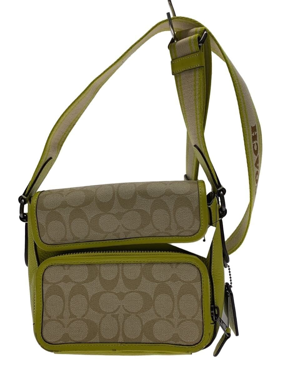 COACH shoulder bag leather YLW all-over pattern