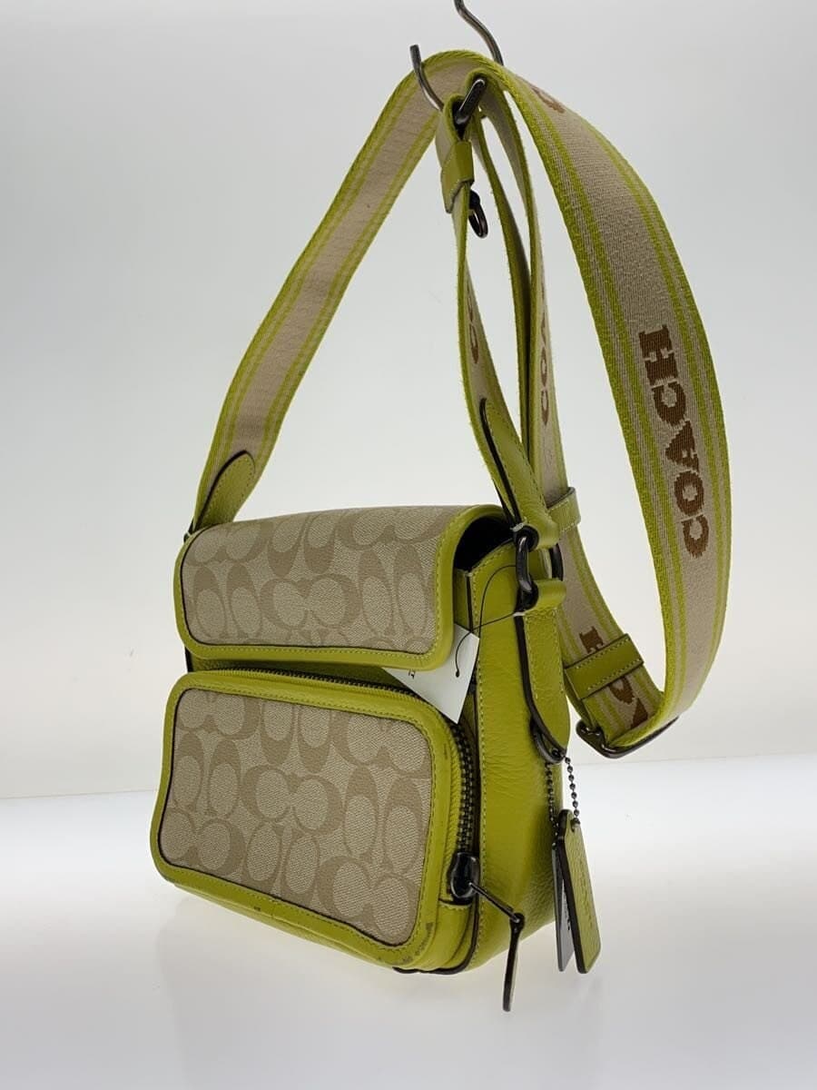 COACH shoulder bag leather YLW all-over pattern 2