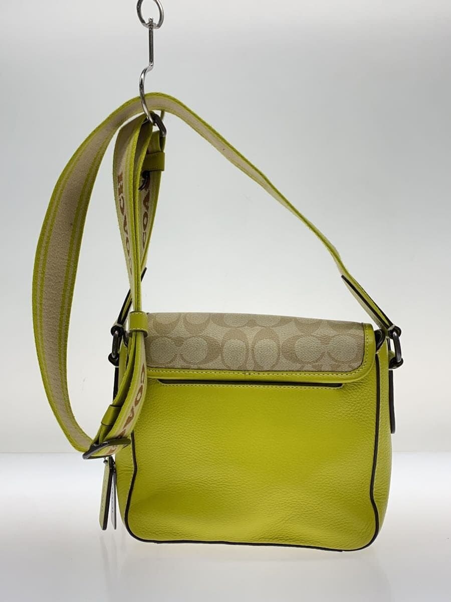 COACH shoulder bag leather YLW all-over pattern 3