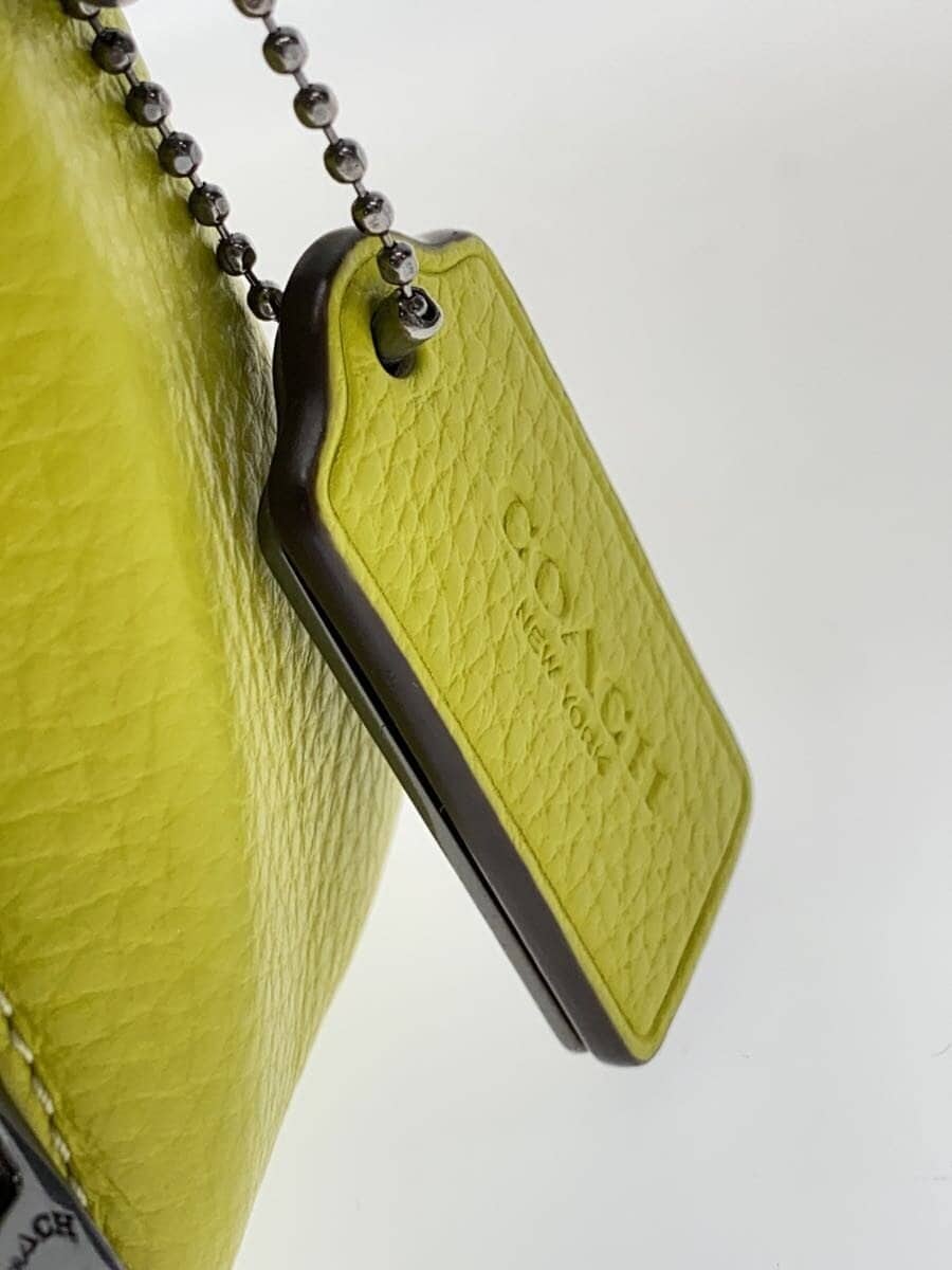 COACH shoulder bag leather YLW all-over pattern 5