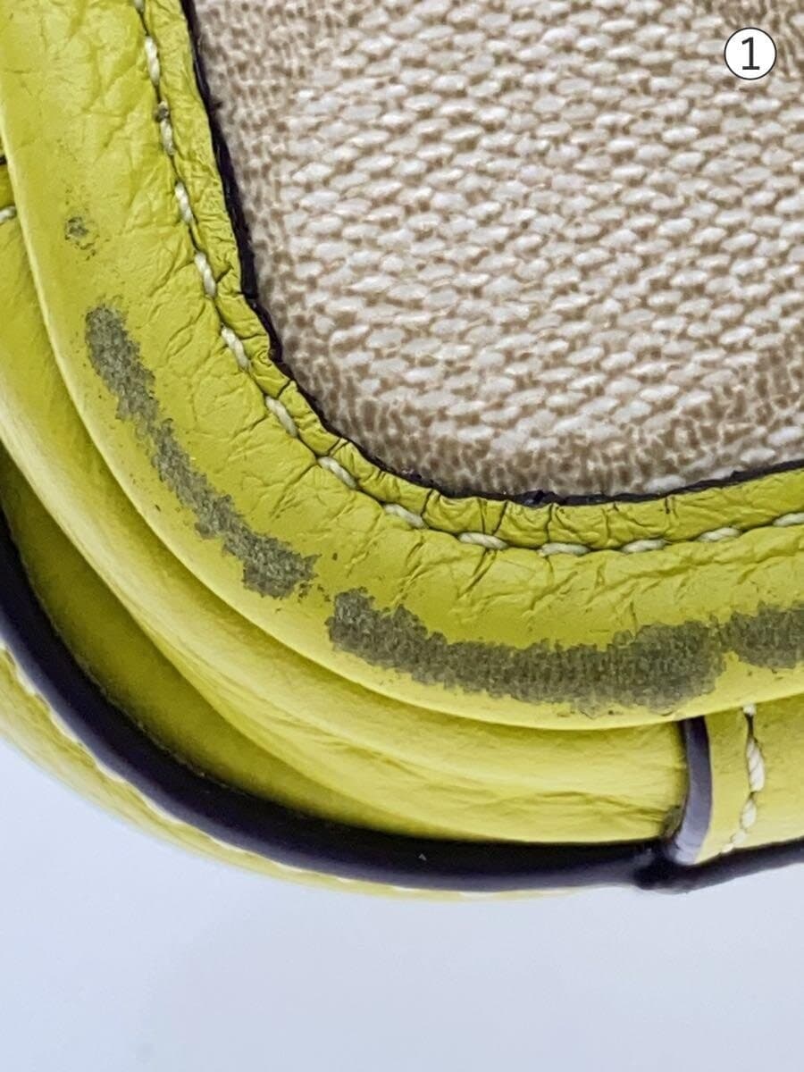 COACH shoulder bag leather YLW all-over pattern 8