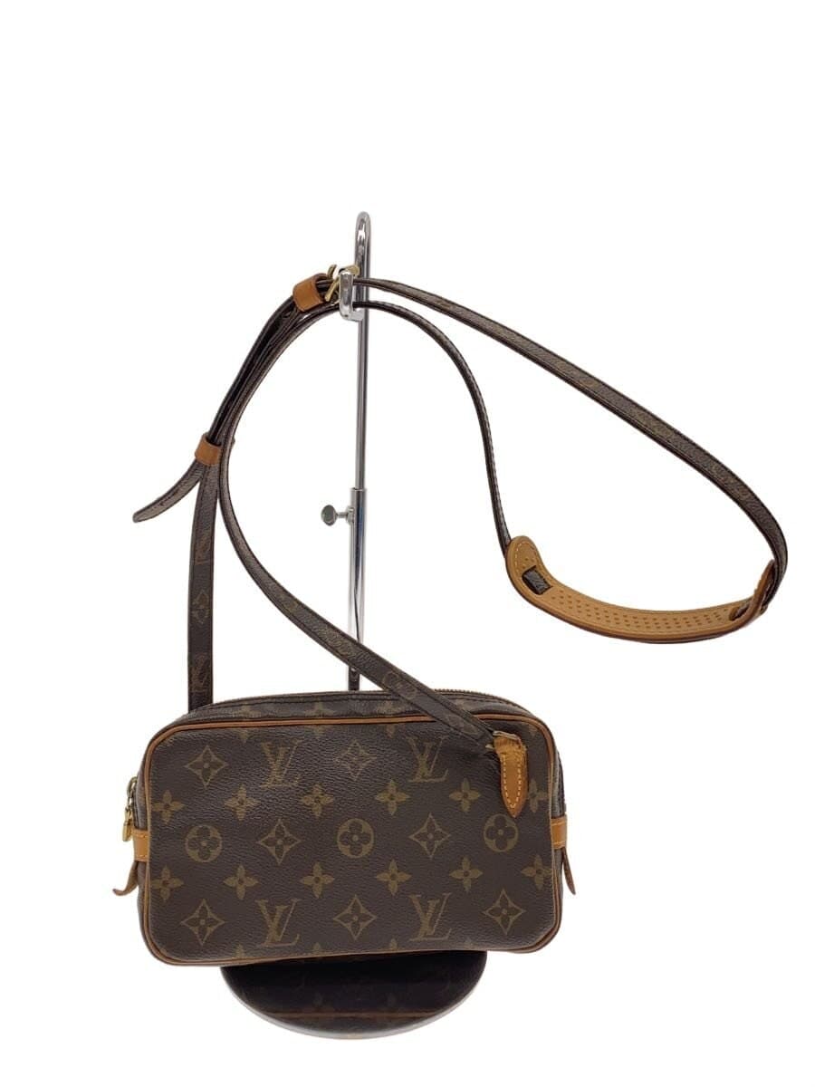LOUIS VUITTON Pochette Marly Bandouliere_Monogram Canvas PVC BRW M51828